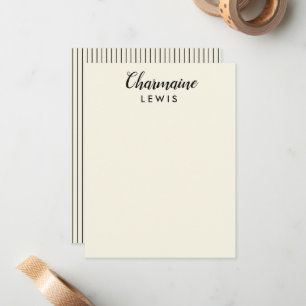 Carte De Correspondance Bandes minces noires minimalistes personnalisées b