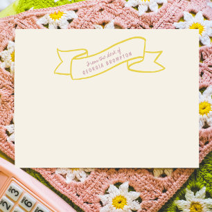 Carte De Correspondance Bannière jaune violet violet nom personnalisé