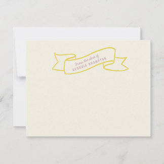 Carte De Correspondance Bannière jaune violet violet nom personnalisé