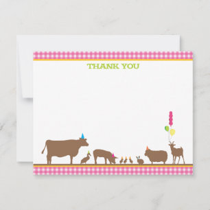 Carte De Correspondance Barnyard Flat Merci Note