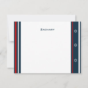 Carte De Correspondance Baseball Bar Mitzvah Merci