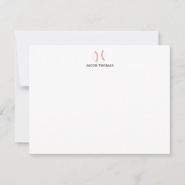 Carte De Correspondance Baseball Personnalisé Enfants Stationery Apparteme (Devant)