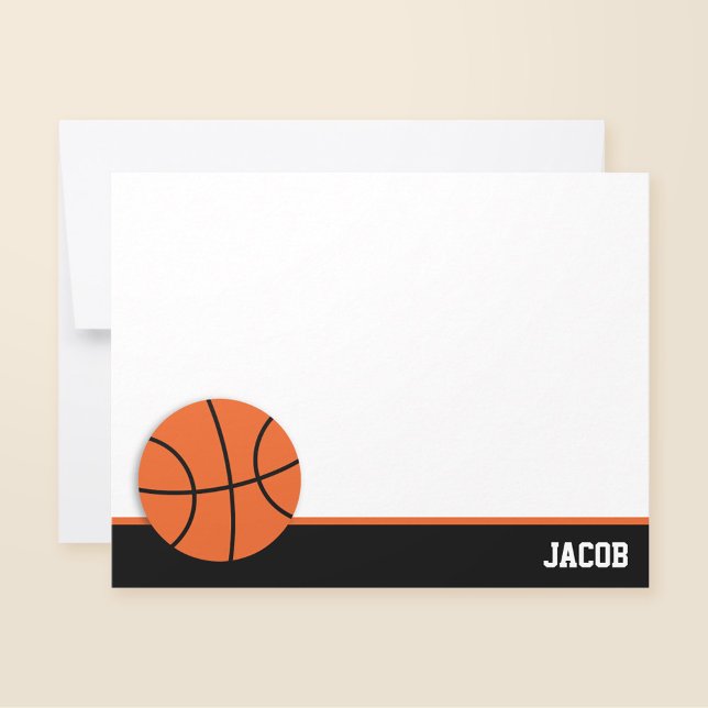Carte De Correspondance Basketball Personnalisé Plat (Créateur téléchargé)