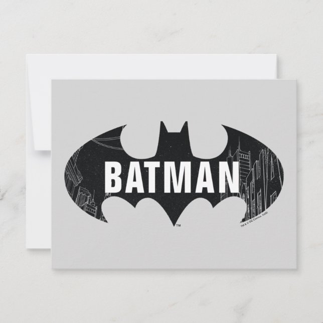 Carte De Correspondance Bat Logo With Gotham Etching (Devant)