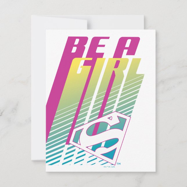 Carte De Correspondance "Be A Girl" Supergirl Graphic (Devant)