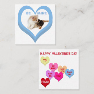 Carte De Correspondance BE MINE Valentine's Critters Conversation Hearts