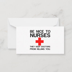 CARTE DE CORRESPONDANCE BE NICE TO NURSES