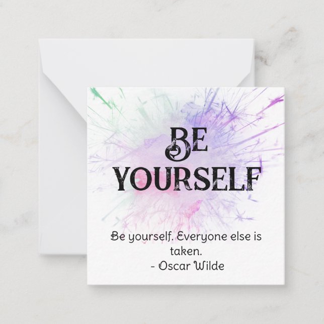 Carte De Correspondance *~* BE YOURSELF AP62 Pastel Burst Flat Note Card (Devant)