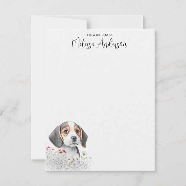 Carte De Correspondance Beagle Chien Chien Cute Aquarelle Personnalisée (Devant)