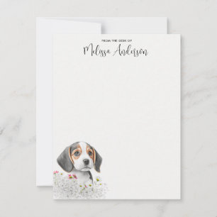 Carte De Correspondance Beagle Chien Chien Cute Aquarelle Personnalisée