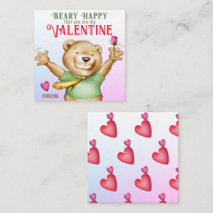 Carte De Correspondance Beary Happy Teddy Bear Classroom Valentine Card