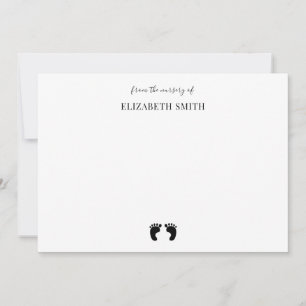 Carte De Correspondance Beau baby shower pieds bébé simple nom personnalis
