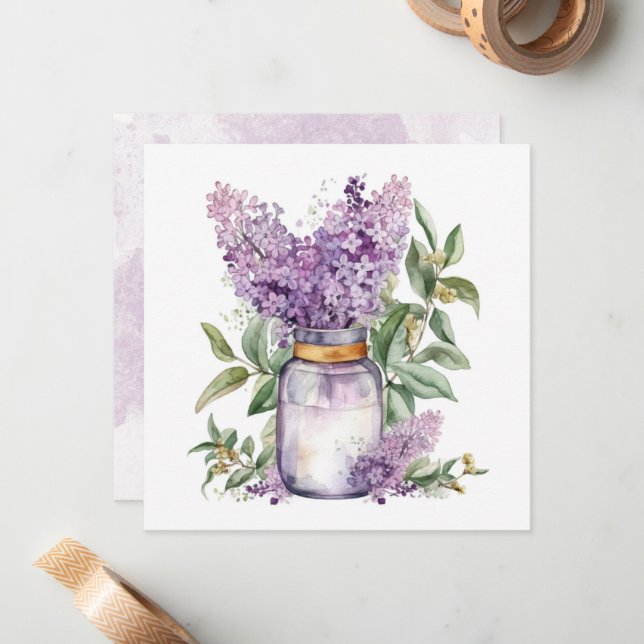 Carte De Correspondance Beau bouquet de violettes (Devant/Arrière en situation)