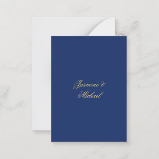 Carte De Correspondance Beaux Noms De Couple Calligraphie Chic Bleu Et Or