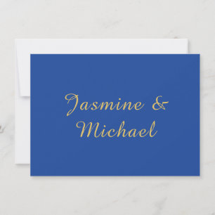 Carte De Correspondance Beaux Noms De Couple Calligraphie Chic Bleu & Or
