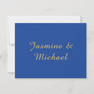 Carte De Correspondance Beaux Noms De Couple Calligraphiés Bleu Et Or