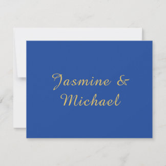 Carte De Correspondance Beaux Noms De Couple Calligraphiés Bleu Et Or