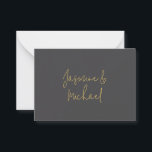 Carte De Correspondance Beaux Noms De Couple De Calligraphie Élégante Gris<br><div class="desc">Vous Pouvez Facilement Changer Les Polices,  L'image De Fond Et La Couleur,  Les Caractères De Lettre.</div>