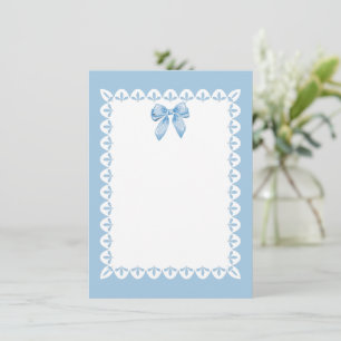 Carte De Correspondance Bébé Bleu Bow à pois & Classique et Charmant