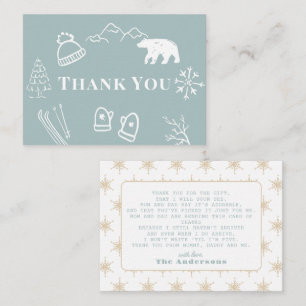 Carte De Correspondance Bébé Bleu Il Fait Froid Dehors Remerciement pour B