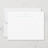 Bébé Bleu Script Monogramme Laveuse Papier à lettr