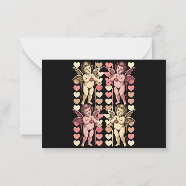 Carte De Correspondance Bébé Cupidon Coquette arc Retro Saint-Valentin (Devant)