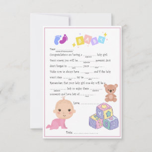 Carte De Correspondance Bébé joyeux Libs fille
