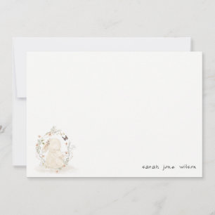 Carte De Correspondance Bébé mou Mum Lapin Floral Baby shower de couronne