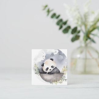 Carte De Correspondance Bébé Panda Ours à l'aquarelle endormi