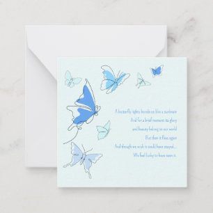 Carte De Correspondance Bébé Perte bébé Garçon Bleu Papillons Fils Sympath