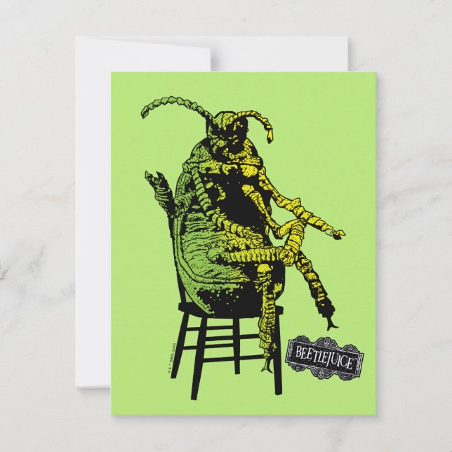 Carte De Correspondance Beetlejuice | Scarabée sur Chaise (Devant)