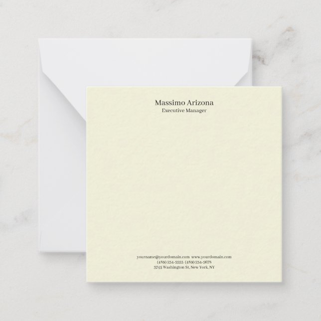 Carte De Correspondance Beige Simple Plain Professional Modern Minimailst (Devant)