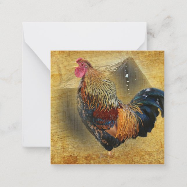 Carte De Correspondance Belle coop de poulet rôti et de grange rustique (Devant)