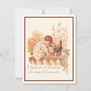 Carte De Correspondance Belle Enfant aux Cheveux Roux avec Citation de Cha