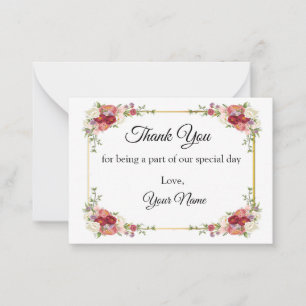 Carte De Correspondance Belle Fleur Rouge En Merci