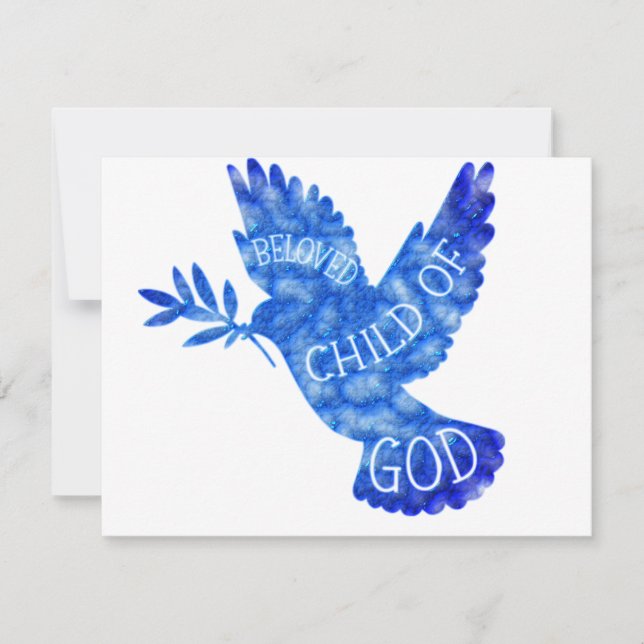 Carte De Correspondance Beloved Child of God Dove Baby Design (Devant)