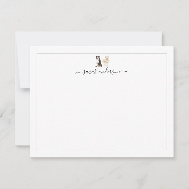 Carte De Correspondance Bernese Mountain Dog Golden Doodle Border (Devant)