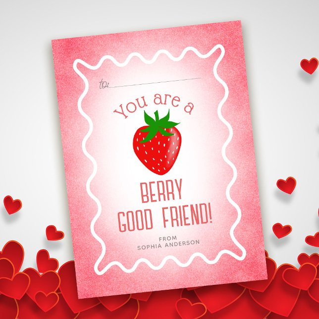 Carte De Correspondance Berry Good Friend Strawberry Classroom Valentine (Créateur téléchargé)