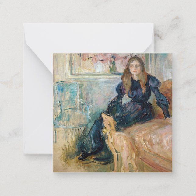 Carte De Correspondance Berthe Morisot - Julie et son Greyhound Laerte (Devant)