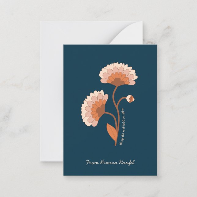 Carte De Correspondance Bible personnalisée Verse rétro Floral chrétien (Devant)