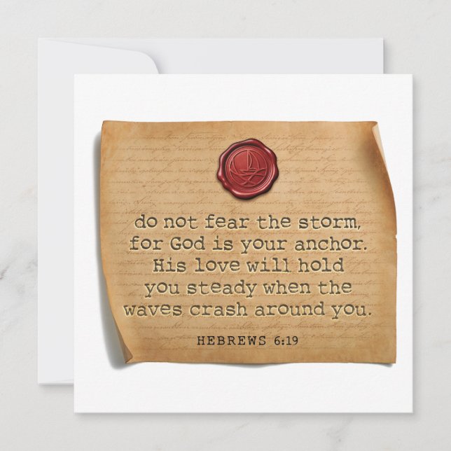 Carte De Correspondance BIBLE VERSE - Hebrews 6:19 - Personalized Notecard (Devant)