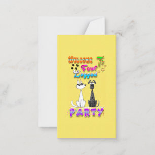Carte De Correspondance Bienvenue à la fête à quatre pattes