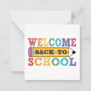 Carte De Correspondance Bienvenue à l'école - Illustration au crayon