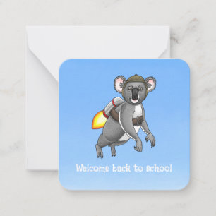Carte De Correspondance Bienvenue à l'école Rocket Koala