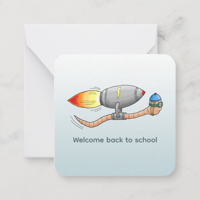 Carte De Correspondance Bienvenue à l'école Rocket Worm (Devant)
