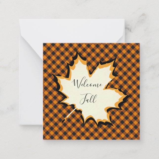 Carte De Correspondance Bienvenue feuille d'automne (Devant)