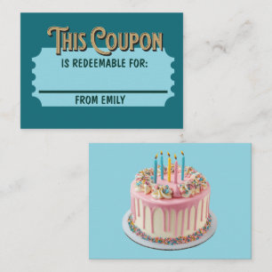 Carte De Correspondance Billet de cadeau personnalisé pour célébration de 