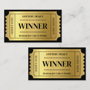 Carte De Correspondance Billet de loterie personnalisée pour Casino Party,