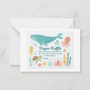 Carte De Correspondance "Billet de raffle à couches mignonnes   Baby showe
