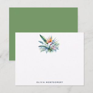 Carte De Correspondance Bird of Paradise Plante Tropical Personnel